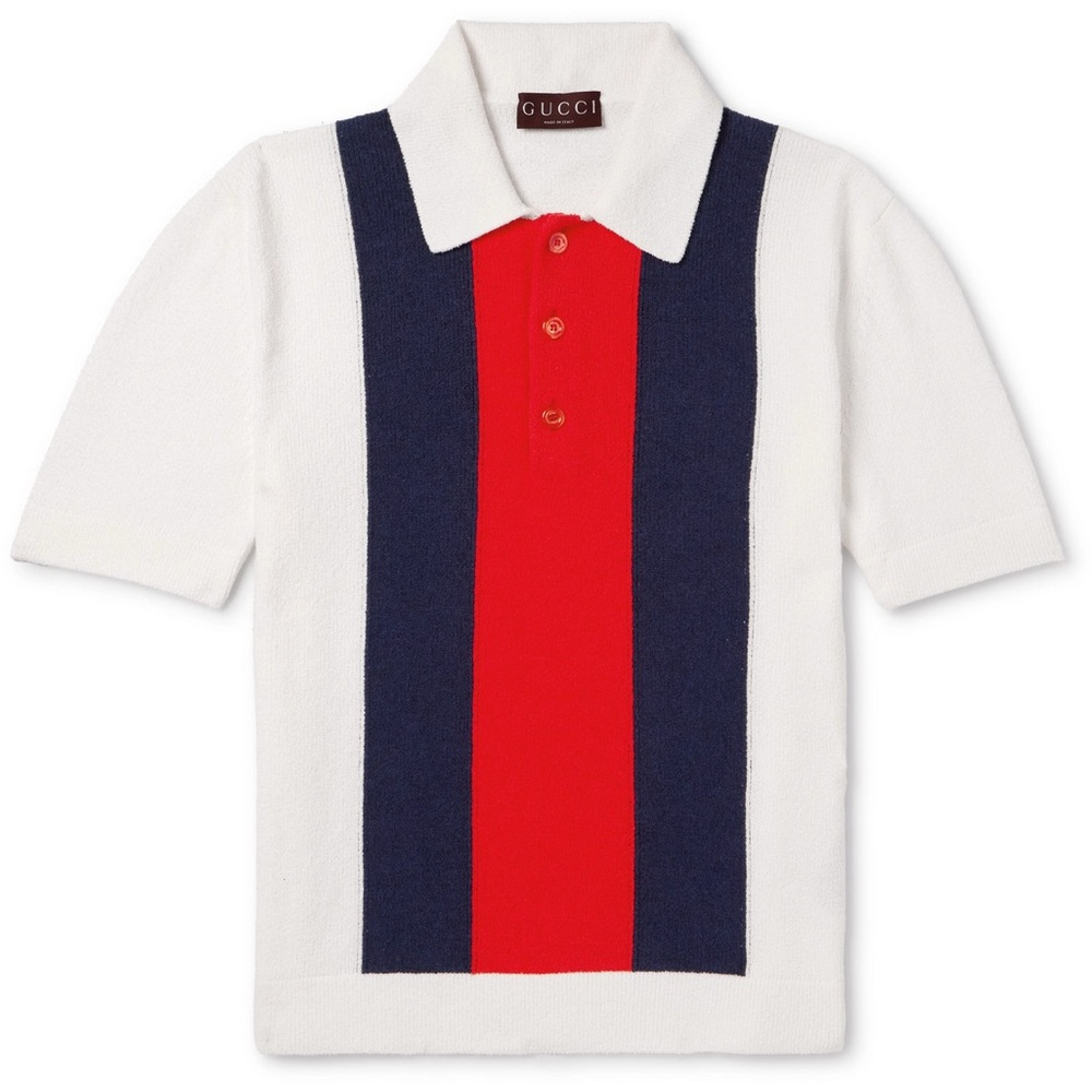 Gucci Striped Polo Shirt - Red, Blue, and White